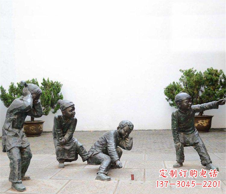 大同愉悦童年,珍藏宝贝铜雕小孩