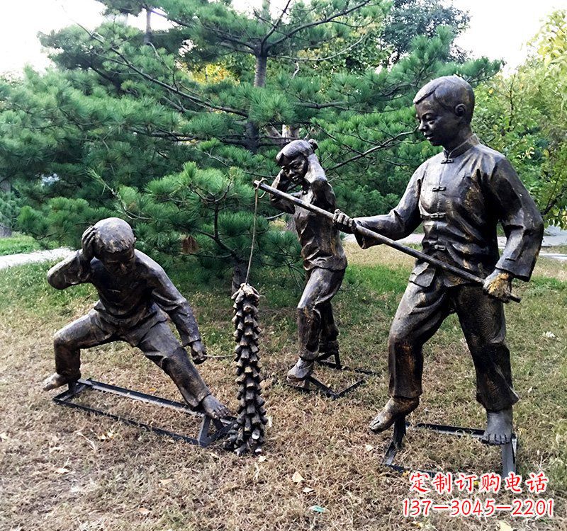 大同优雅精致的儿童铜雕