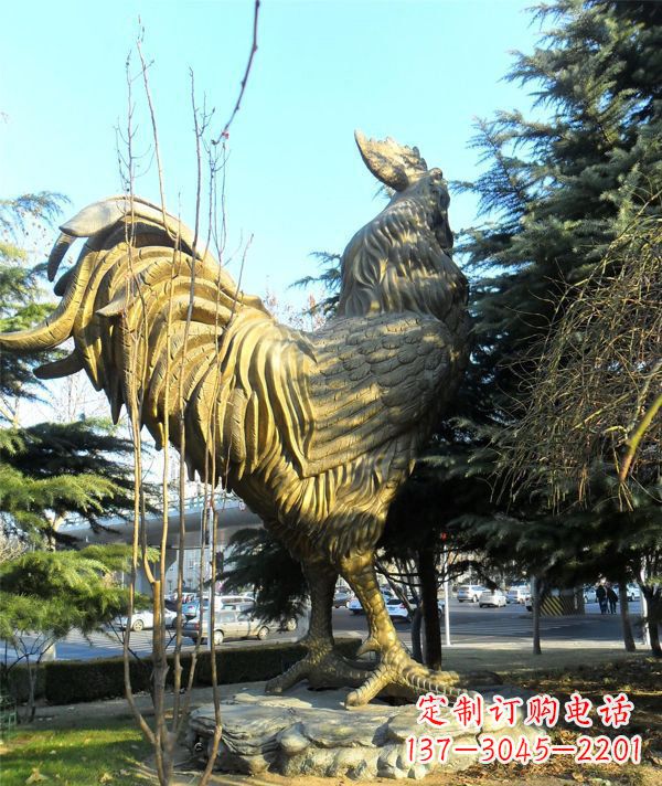 大同公园公鸡动物铜雕