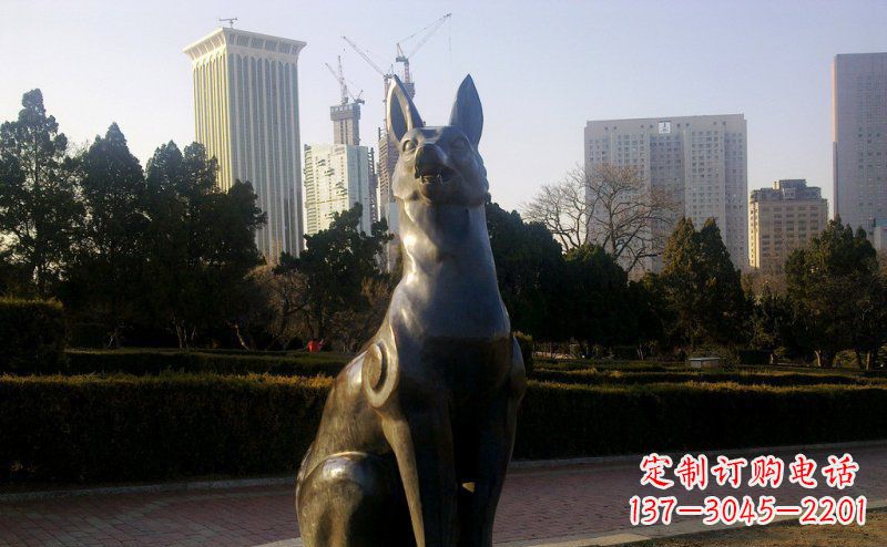 大同公园狗动物铜雕