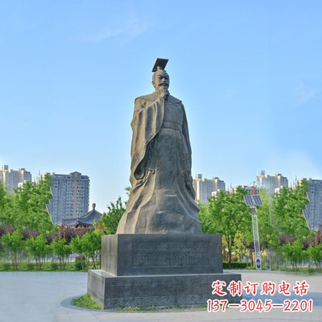 大同公园广场历史名人,青石隋文帝杨坚雕塑
