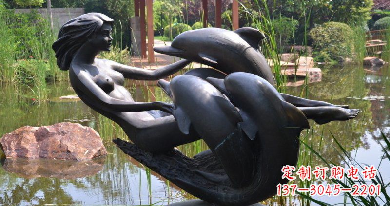 大同唯美风格海豚铜雕
