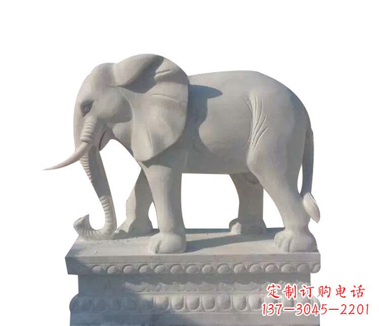 大同公园汉白玉大象动物石雕