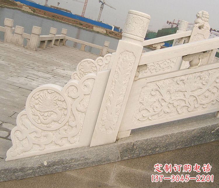 大同汉白玉精美园林栏板雕塑