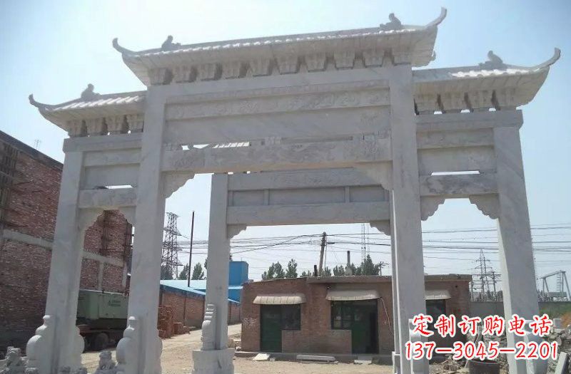 大同牌坊石雕 – 三门牌坊石雕,极具风格的艺术品