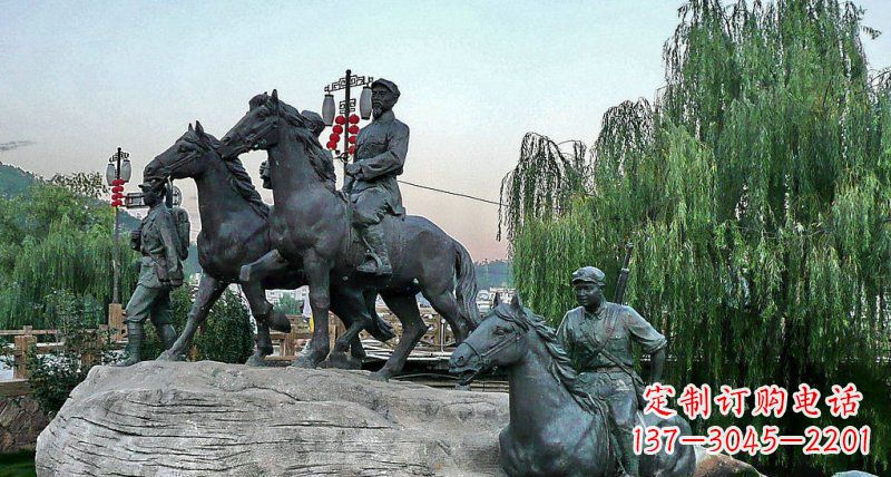 大同公园红军骑马景观铜雕