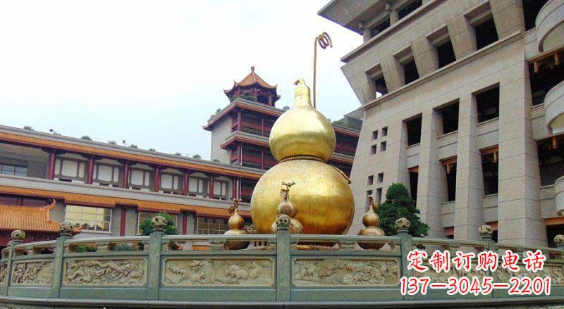 大同精美优雅的葫芦景观铜雕