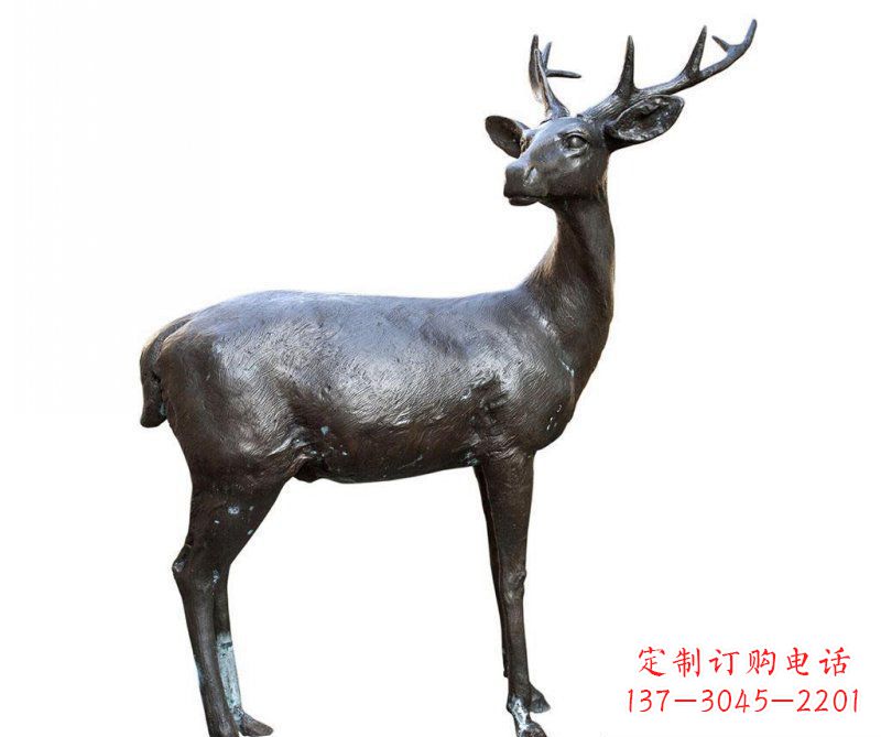 大同公园回头鹿动物铜雕