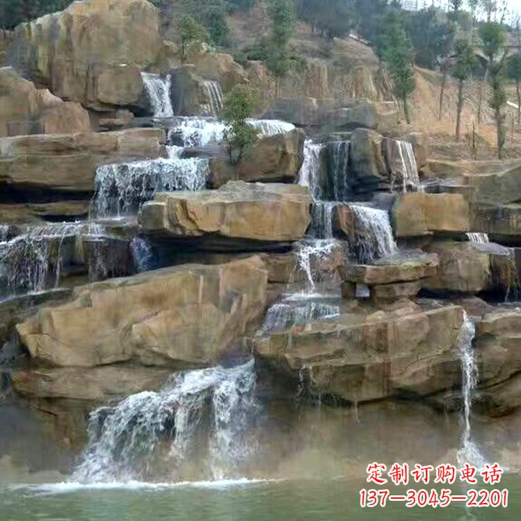 大同中领雕塑公园假山流水景观雕塑