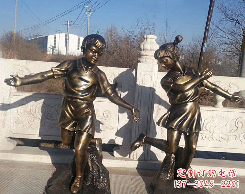 大同新颖花篮儿童铜雕