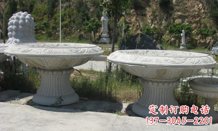 大同美轮美奂的大理石花盆雕塑