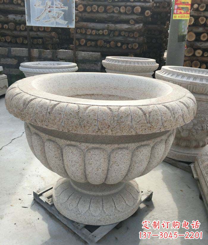 大同高质量大理石花盆石雕
