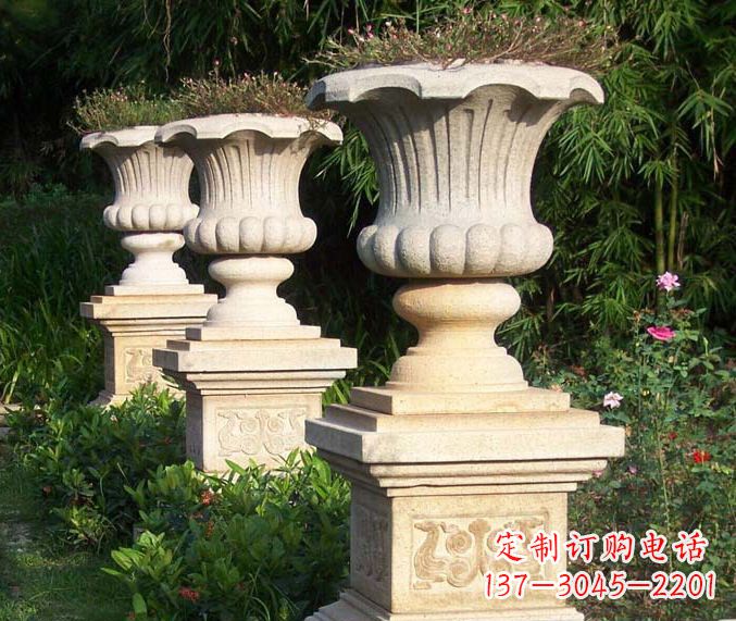大同高质量大理石花盆石雕