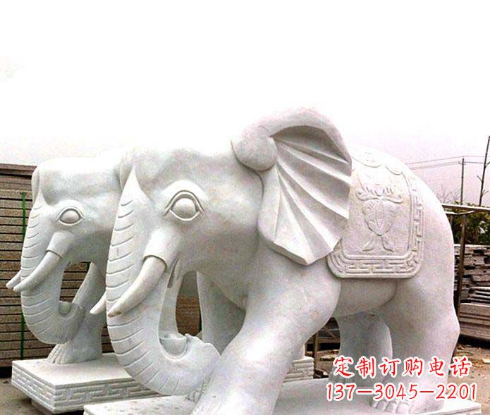 大同精致细腻的大象石雕景观雕塑