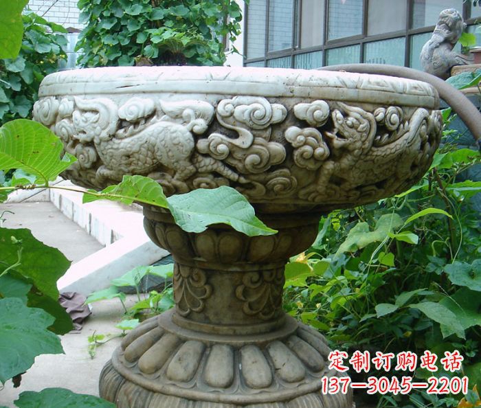 大同公园景观仿古花盆石雕