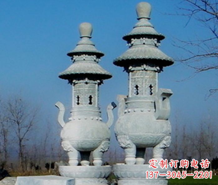 大同公园景观仿古石雕香炉