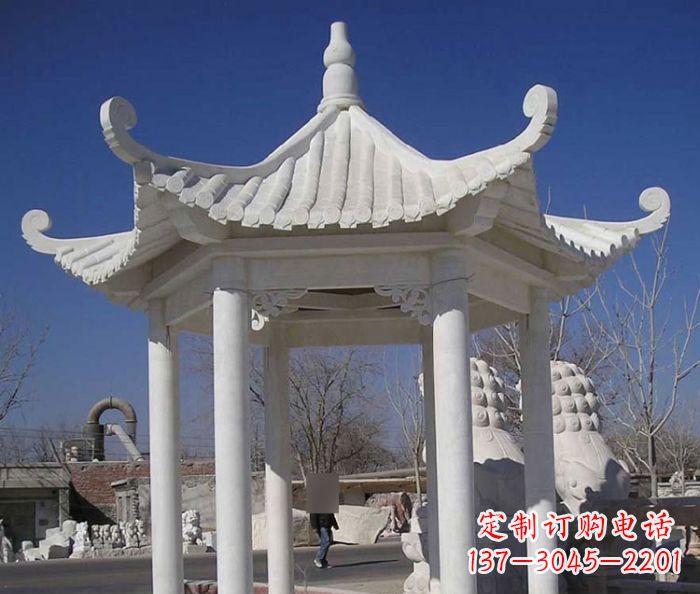 大同汉白玉凉亭石雕