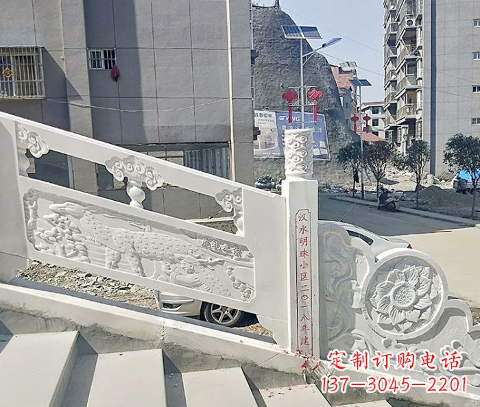大同公园景观汉白玉石雕栏板 (5)