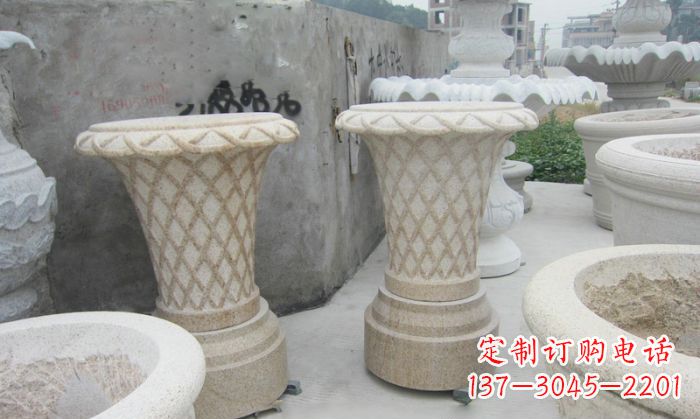 大同公园景观花篮式花盆石雕