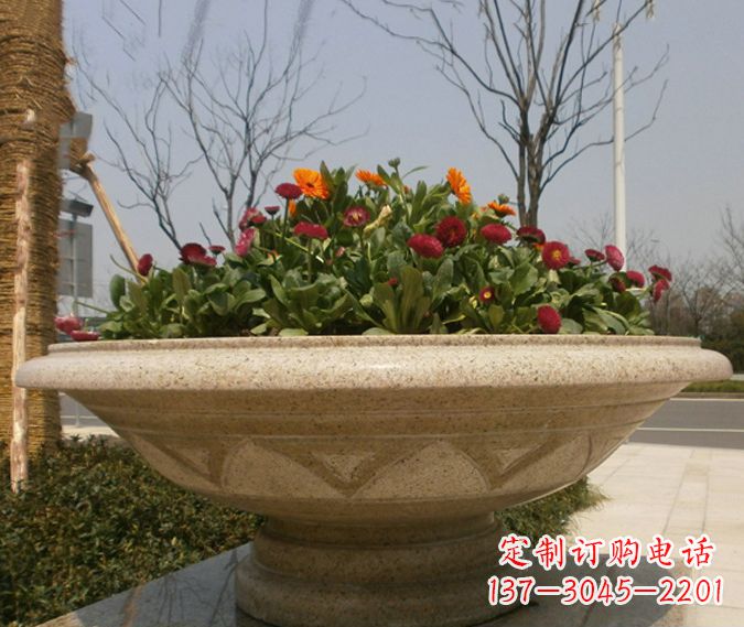 大同公园景观花盆石雕 (2)