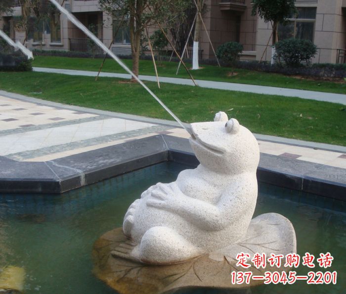 大同精美青蛙喷泉石雕