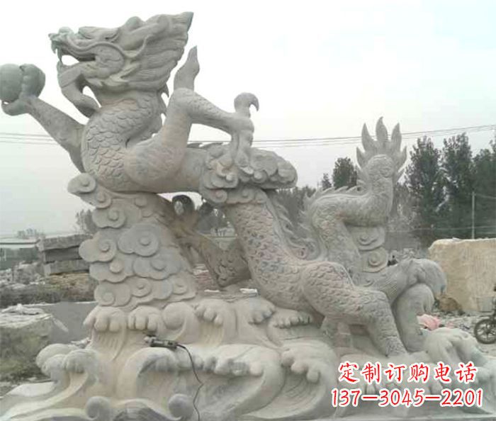 大同精美青龙出水石雕