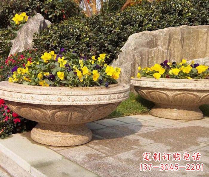 大同砂岩花盆雕塑