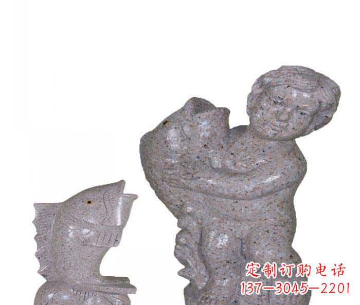 大同飘洒雕塑——公园景观石雕鱼喷泉