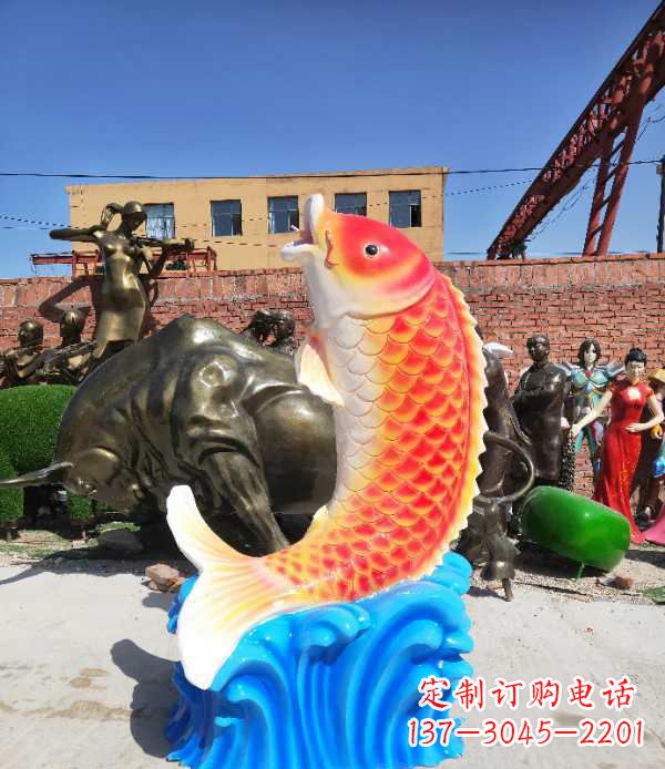大同专业玻璃钢鲤鱼雕塑让自然美景一直持久