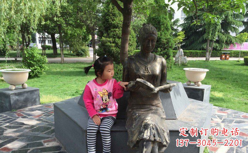 大同优雅可爱的女孩铜雕