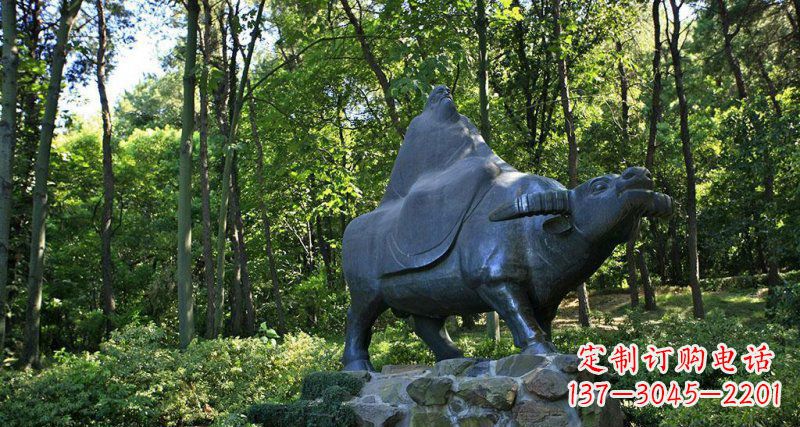 大同铜雕“老子骑牛西行”雕塑