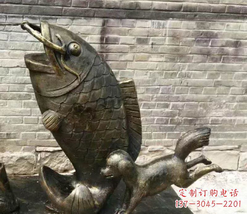 大同优雅艺术的鲤鱼铜雕