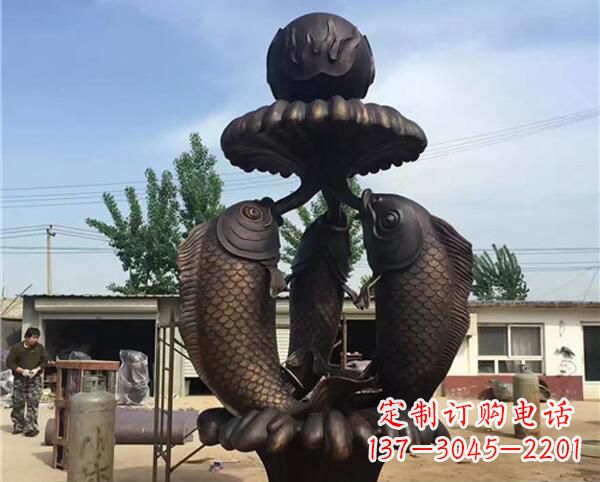 大同中领雕塑出品传统意象·鲤鱼铜雕