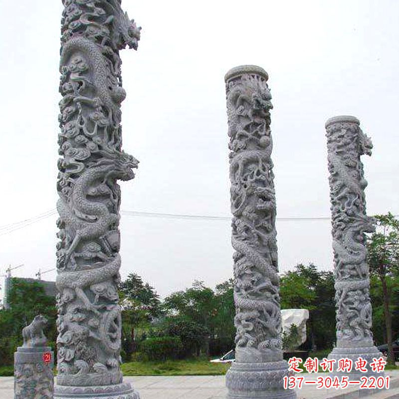 大同精美的公园景观龙柱雕塑