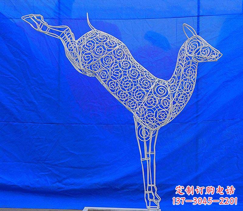 大同中领雕塑梅花鹿不锈钢镂空雕塑