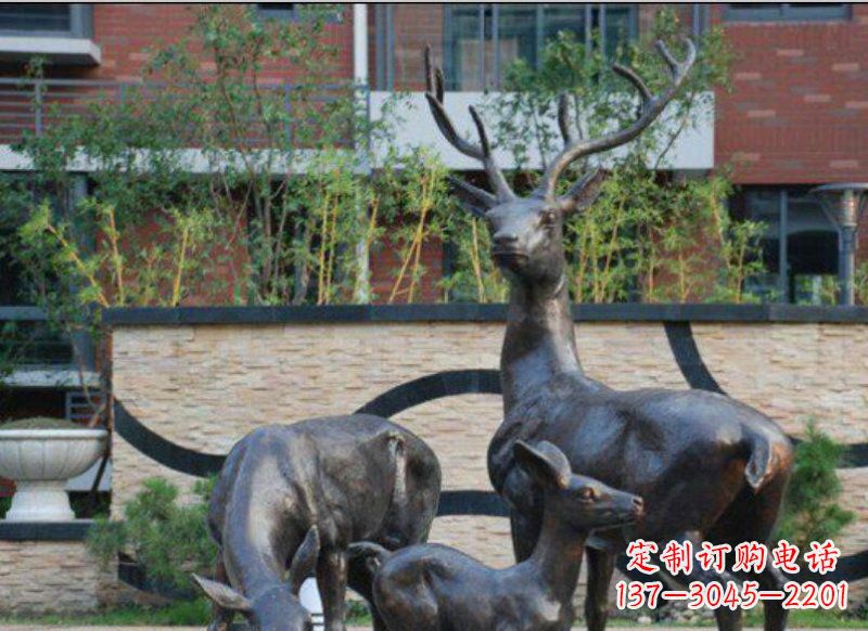 大同古雅优雅的梅花鹿铜雕