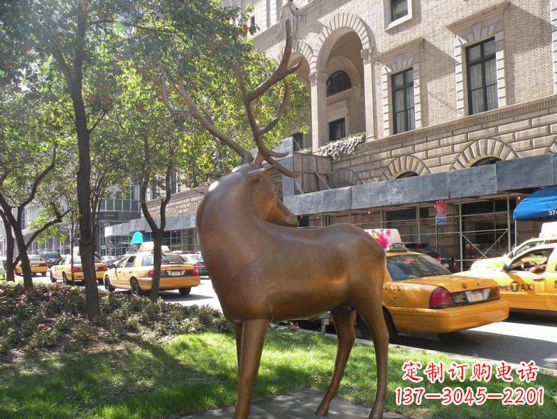 大同公园梅花鹿景观铜雕