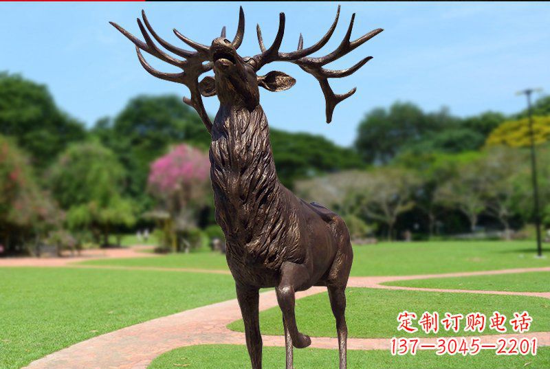 大同梅花鹿铜雕制作