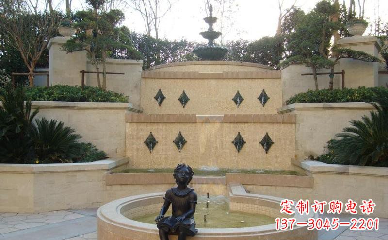 大同西方风尚小女孩铜雕