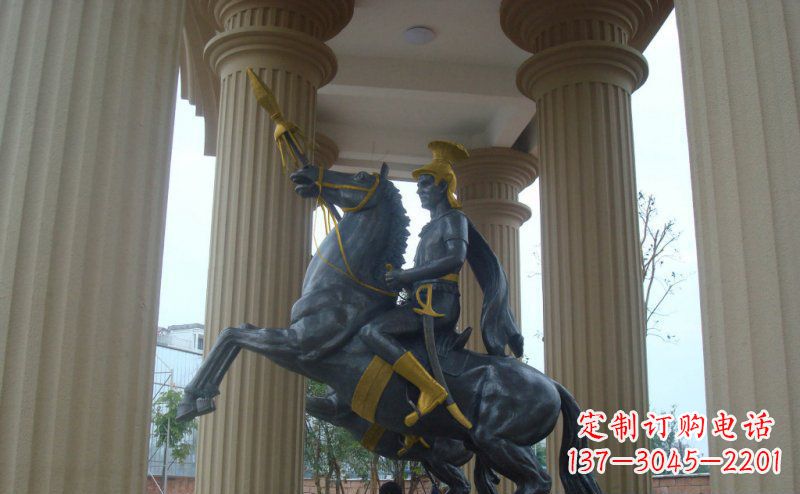 大同公园骑马的罗马士兵人物铜雕
