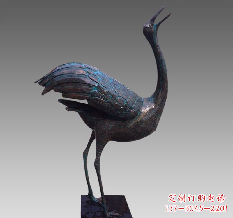 大同公园青铜仙鹤雕塑