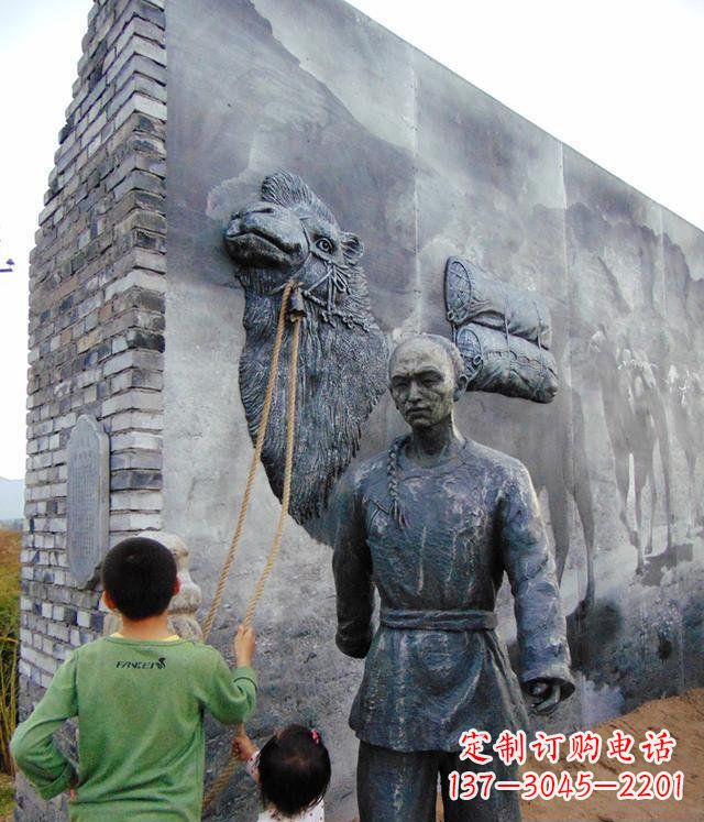 大同清朝人物骆驼雕塑