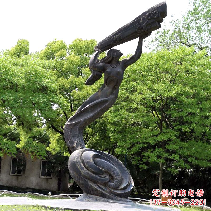 大同公园神话传说人物始母神女娲补天景观雕塑