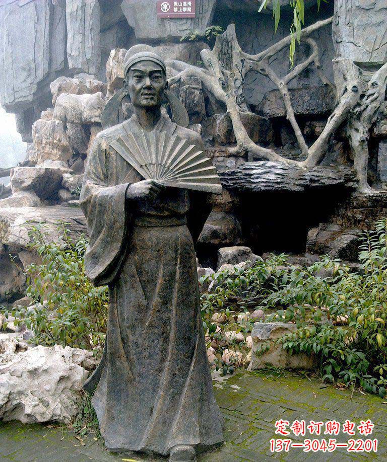 大同公园诗人杜甫古代人物铜雕