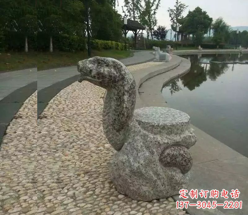 大同中领雕塑-十二生肖蛇石雕