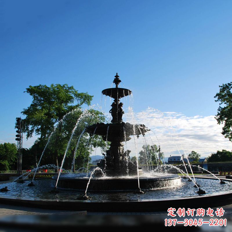 大同精美喷泉雕塑,点缀公园美景