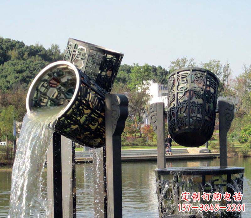 大同公园水缸喷泉铜雕