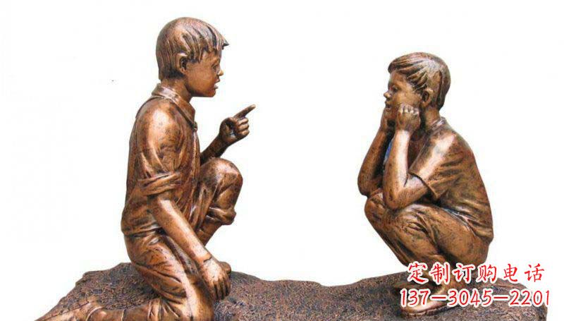 大同专业定制小品铜雕-尊贵的雕塑男孩