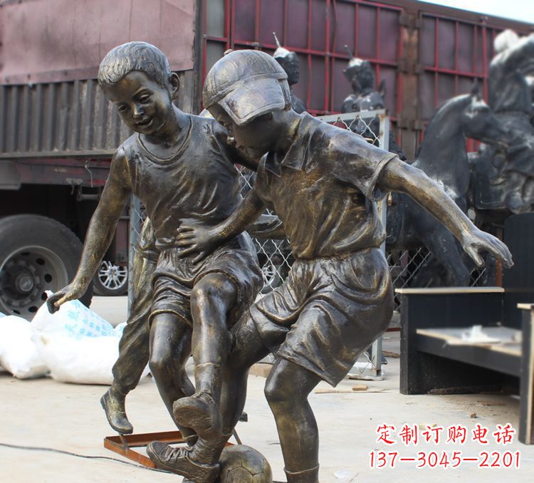 大同足球精美铜雕
