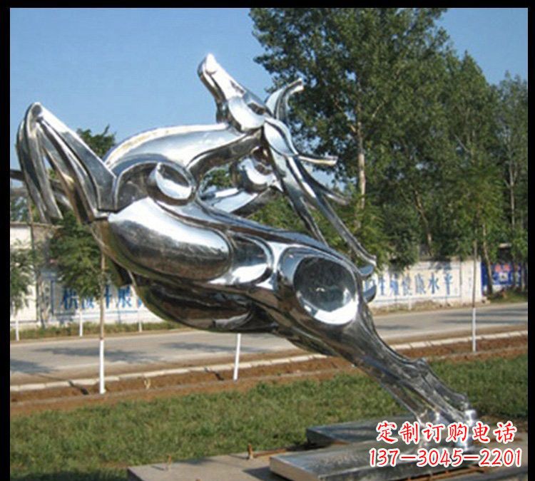 大同梅花鹿不锈钢雕塑新美的精美装饰